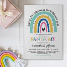 Moderna y simple esperanza Arcoiris Baby Shower