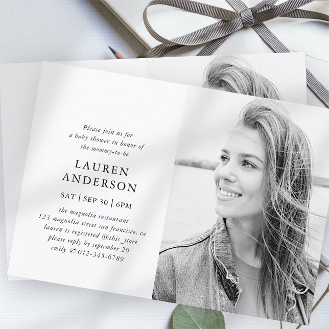 Invitación Moderna y simple foto de Moda Baby Shower (Subido por el creador)