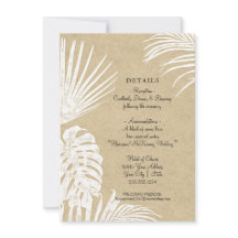 Moderna Y Simple Kraft Tropical Leaf Beach Wedding