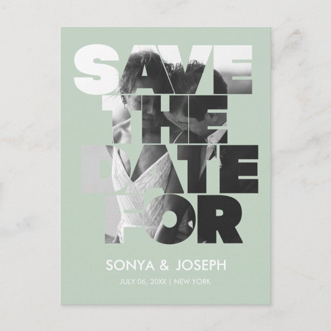 Invitación moderna y simple para guardar la fecha  (Anverso)