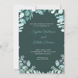 Invitación Moderna y sofisticada vegetación enmarcada por un 