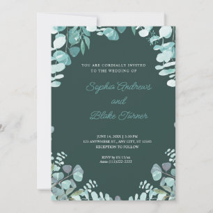 Invitación Moderna y sofisticada vegetación enmarcada por un 