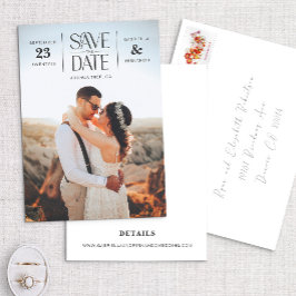 Invitación Moderna y única foto tipo hipster Guardar la fecha