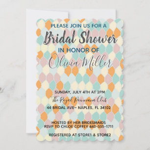 Invitación Modernamente retro Ducha de novia