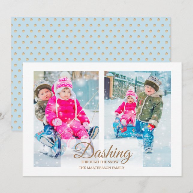 Invitación Modernas 2 fotografías que atacan a Navidades de n (Anverso / Reverso)