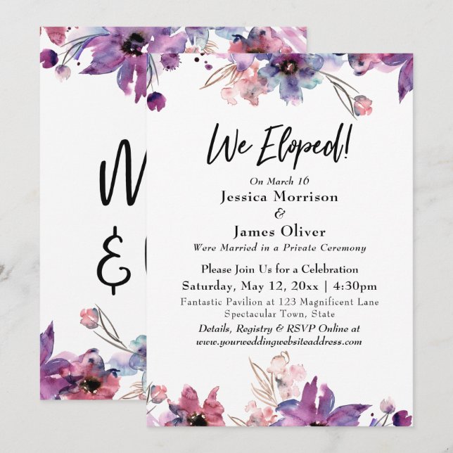 Invitación Modernas acuarelas abstractas que hemos elegido! (Anverso / Reverso)
