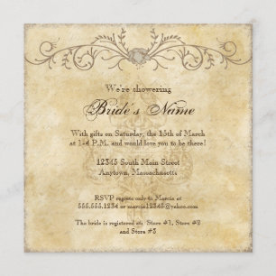 Invitación Modernas bañeras de flores peónicas, duchas nupcia