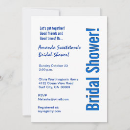 Invitación Modernas Estrellas Grunge Azul Cobalto Ducha Brida
