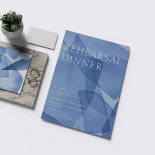 Invitación Modernas formas de acuarela Ensayo de cena