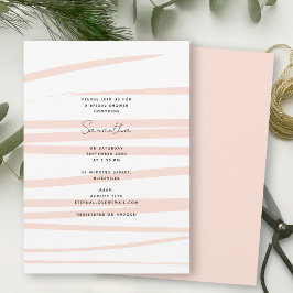 Invitación Modernas líneas rosas de Rubor Resumen ducha marit
