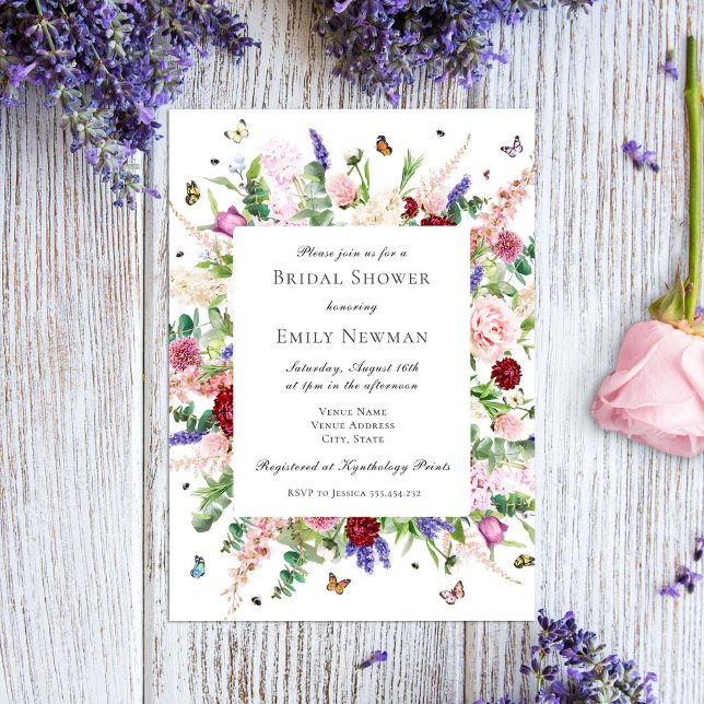 Invitación Modernas mariposas y ducha de novia floral (Subido por el creador)