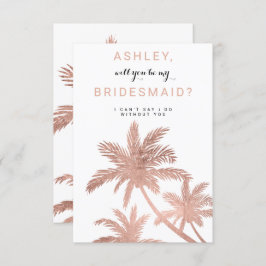 Invitación Modernas palmeras de oro rosa tropical Bridesmaid