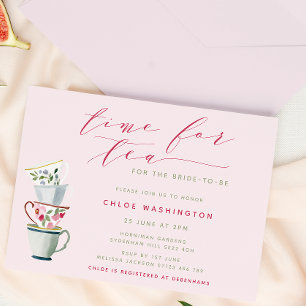 Invitación Modernas tazas de té de Bonito Ducha de té nupcial