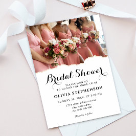Invitación Modernas y elegantes damas de honor duchas de novi