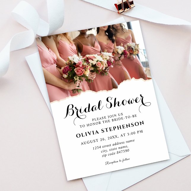 Invitación Modernas y elegantes damas de honor duchas de novi (Subido por el creador)