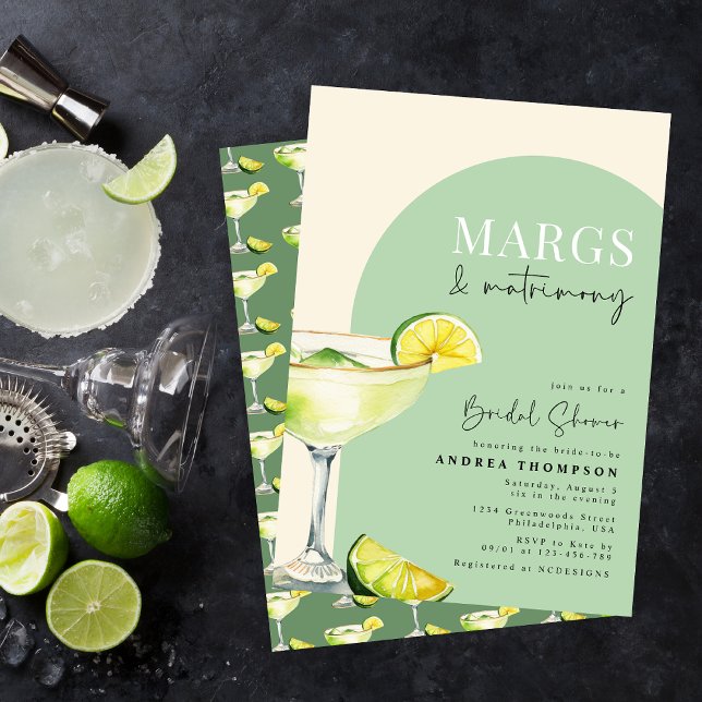Invitación Modernas y elegantes Margs y ducha de novias de Ma (Subido por el creador)