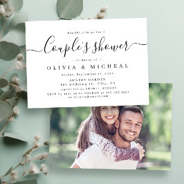 Invitación Modernas y elegantes parejas de guiones duchan