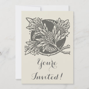 Invitación Modernidad Art Nouveau Sobriedad floral