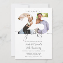 Moderno 25º Aniversario Boda 2 Foto