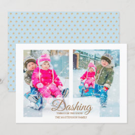 Invitación Moderno 2 Foto Dashing a través de la nieve Navida