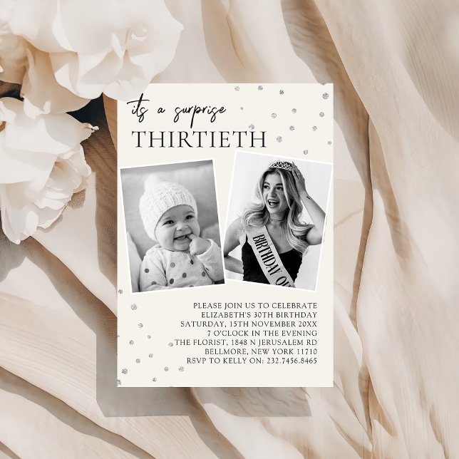 Invitación Moderno 2 foto sorpresa 30 cumpleaños de invitació (Subido por el creador)