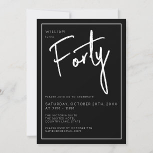 Invitación Moderno 40.ª Treinta y Trigésimo fiesta de cumplea