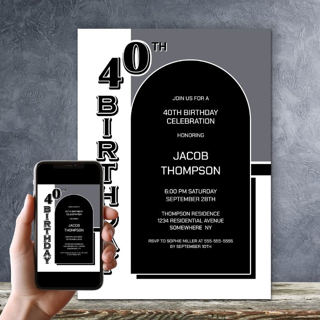 Invitación Moderno 40.º Fiesta del Arco Negro (Subido por el creador)