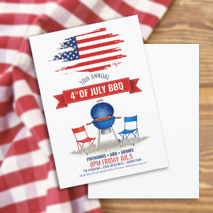 Invitación Moderno 4 de julio BBQ ID1106