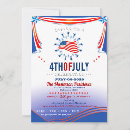 Invitación Moderno 4 de julio Fiesta