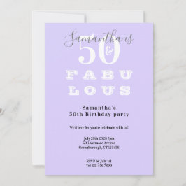 Invitación Moderno 50 y fabulosa fiesta de cumpleaños 50 púrp