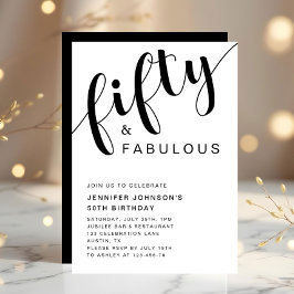 Invitación Moderno 50 y fabuloso 50 cumpleaños
