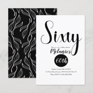 Invitación Moderno 60 Script Bold Negro y Verde Blanco