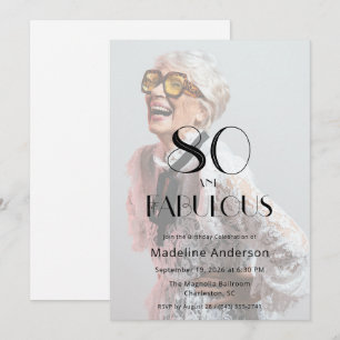Invitación Moderno 80 y Fabuloso Foto Cumpleaños 80
