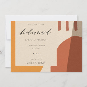 INVITACIÓN MODERNO ABSTRACTO RUST ARTISTIC SEA MI BRIDESMAID