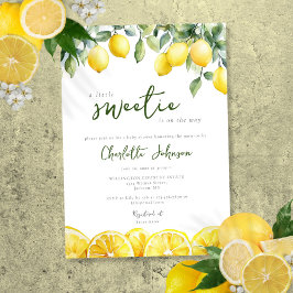 Invitación Moderno acuarela limón cítrico Baby Shower