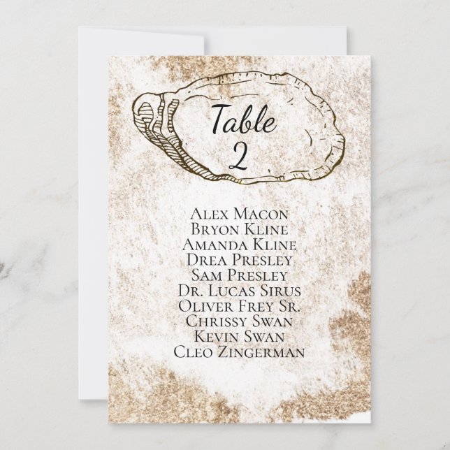 Invitación Moderno acuarela Oyster Beach (Anverso)