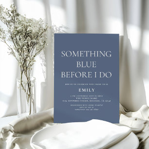 Invitación Moderno Algo Azul Antes De Hacer Ducha Bridal