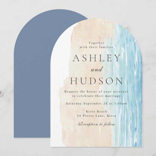 Invitación Moderno All Seasons Beach Boho Arch Boda (Anverso / Reverso)