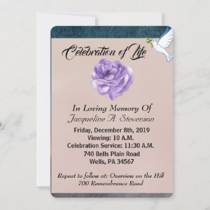 Invitación Moderno añade tu foto a la celebración de la vida