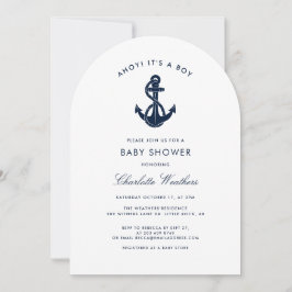 Invitación Moderno Anchor Boy Baby Shower