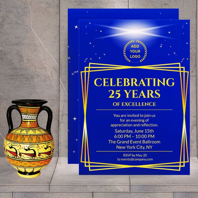 Invitación Moderno Aniversario de la Marina Diseño Azul (Subido por el creador)