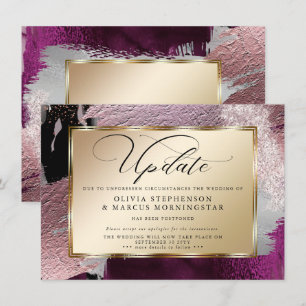 Invitación Moderno Aplazamiento de Vino Abstracto y Audaz de 