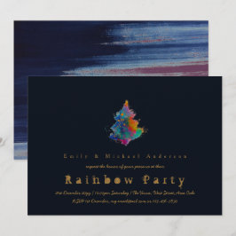 Invitación Moderno árbol de Navidad arcoiris Marina de moda A
