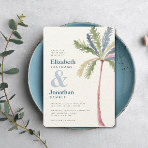 Invitación Moderno árbol de palma minimalista destino