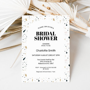 Invitación Moderno Arch Light Terrazzo Bridal Shower