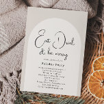 Invitación Moderno Arco Boho Come Bebida Y Sé Feliz Navidad<br><div class="desc">Celebra la alegría de la temporada con este moderno arco boho come bebida y sé feliz invitación de Navidad. El guión editable único y de moda crea un toque de encanto e individualidad. Su diseño, sobrio y elegante, en blanco y negro, presenta un marco clásico de estilo bohemia en forma...</div>