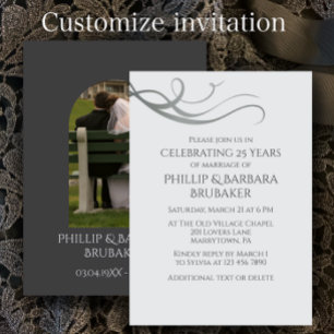 Invitación Moderno Arco de Aniversario de Bodas 25 Simple Fot