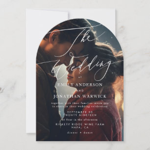 Invitación Moderno arco de Boda de fotografía simple en blanc