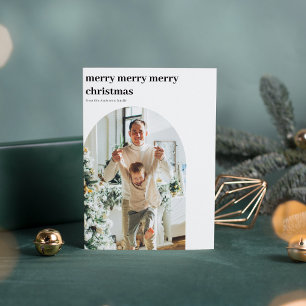 Invitación Moderno Arco de Foto Mínimo Feliz Navidad
