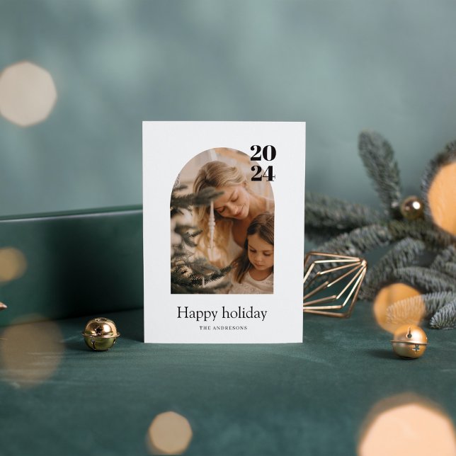 Invitación Moderno Arco de Foto Mínimo Feliz Navidad (Subido por el creador)